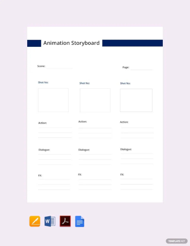 animation storyboard template