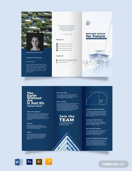professional company profile tri fold brochure template