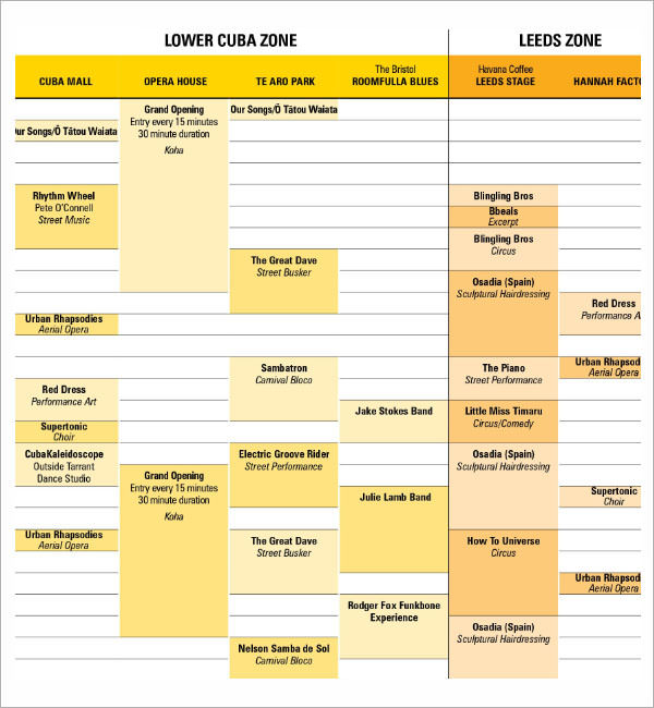 event programme
