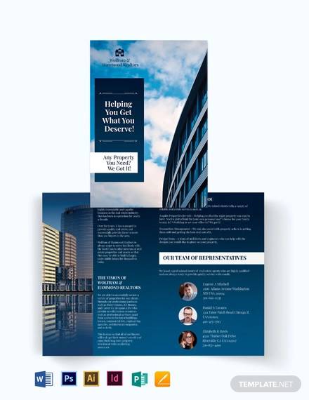 independent real estate agent agency bi fold brochure template