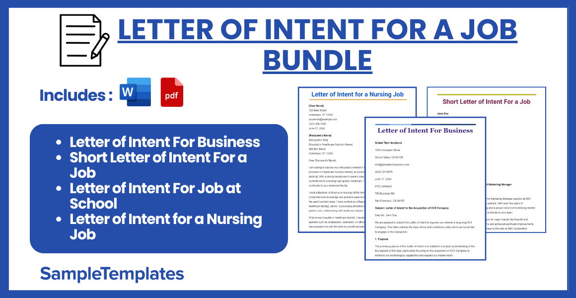 letter of intent for a job bundle