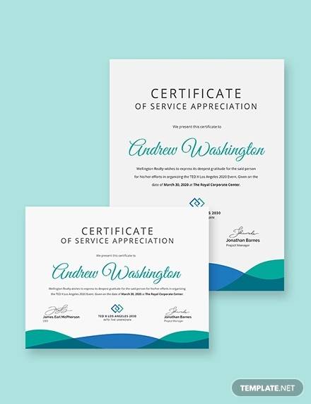 legal certificate of service