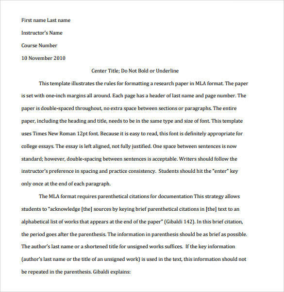 sample mla cover page format