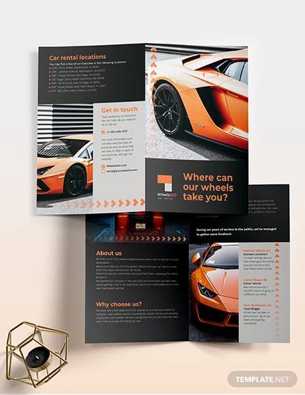 car rental bi fold brochure