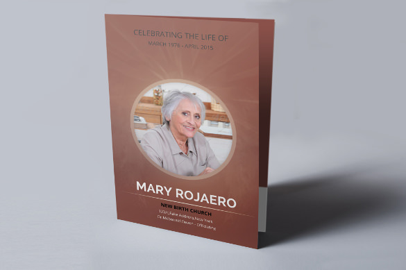 funeral program brochure psd template