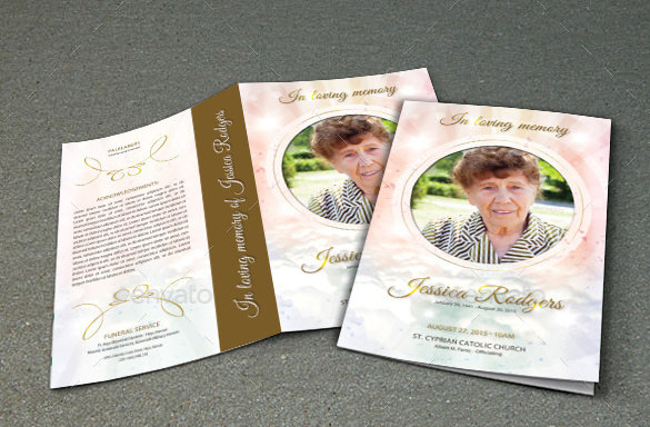 funeral program brochure photoshop template download
