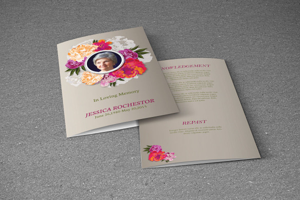 memorial funeral brochure template