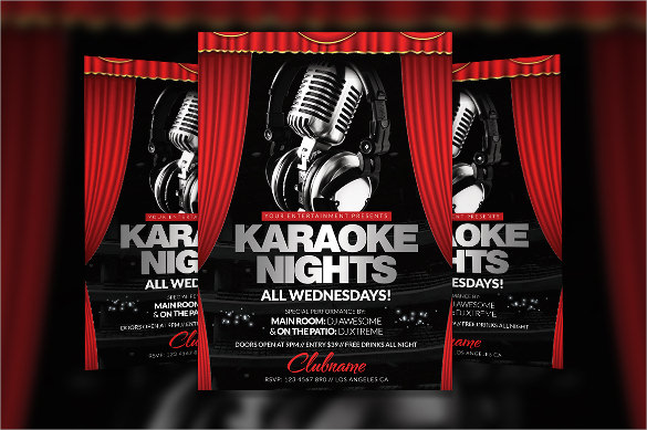 wondrous karaoke night flyer template download