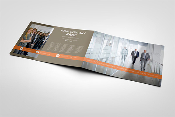 landscape bi fold brochure mock up