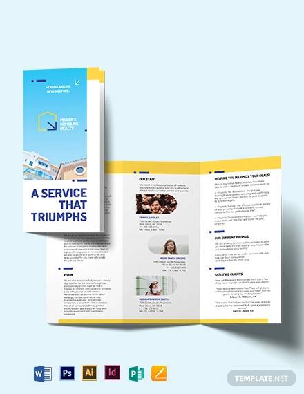 award winning realtor tri fold brochure template