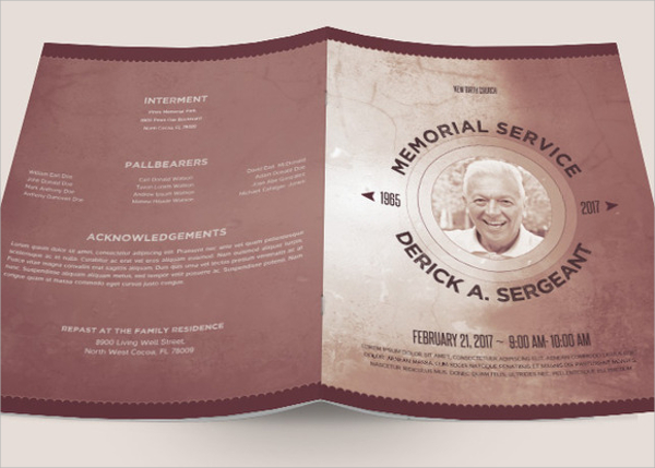 funeral memorial program template for dad