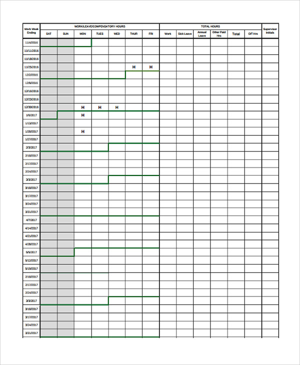 overtime timesheet template