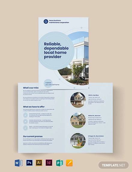property maintenance bi fold brochure template