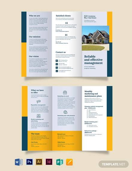 property management marketing tri fold brochure template