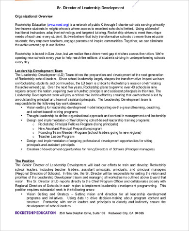 director of leadership development job description