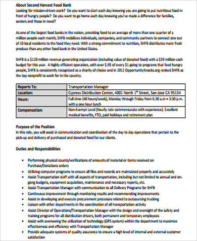 sample logistics specialist job description