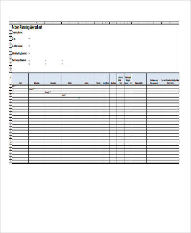 action plan worksheet excel