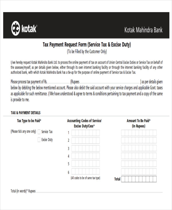 tax payment request form free