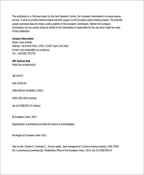 science project details report