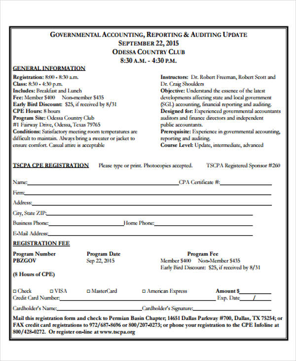 accounting reporting form