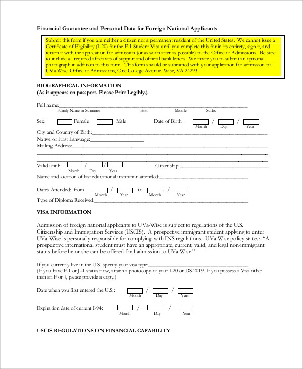 personal guarantee letter format