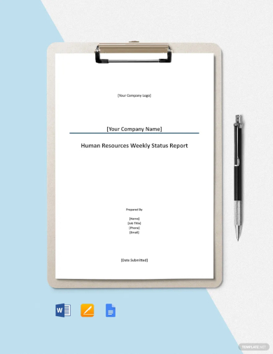 hr weekly status report template