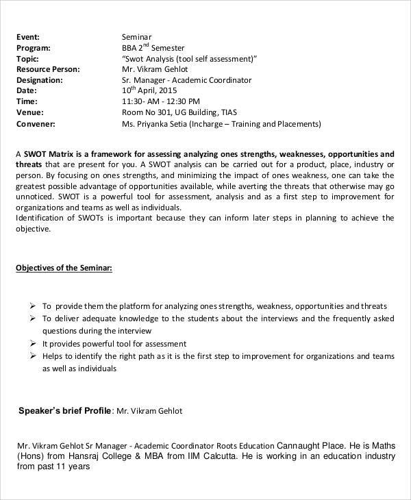 seminar event program