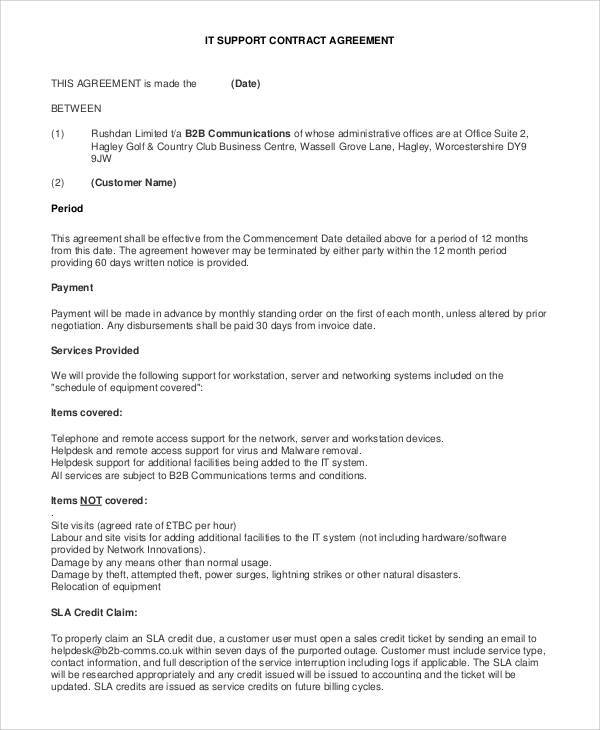 it support contract