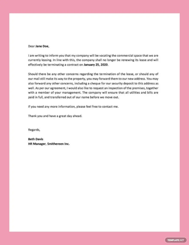 commercial lease termination letter template1