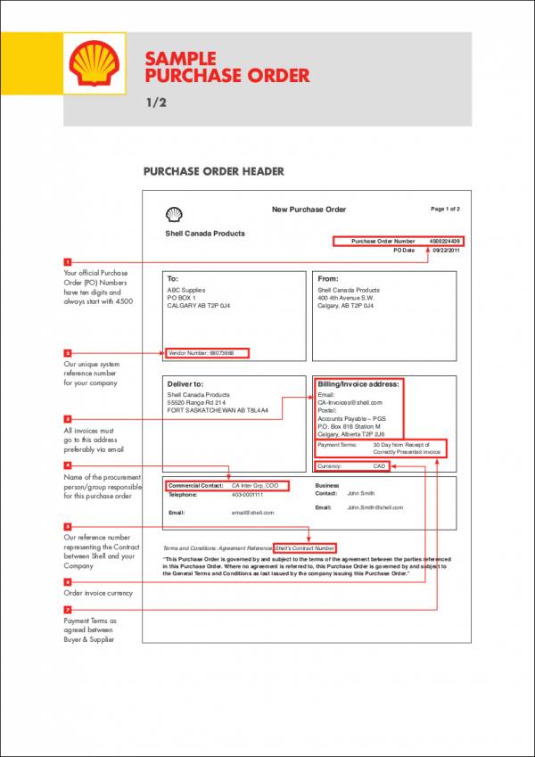 purchase order example
