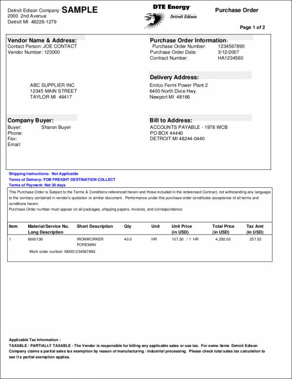 sample purchase order in pdf