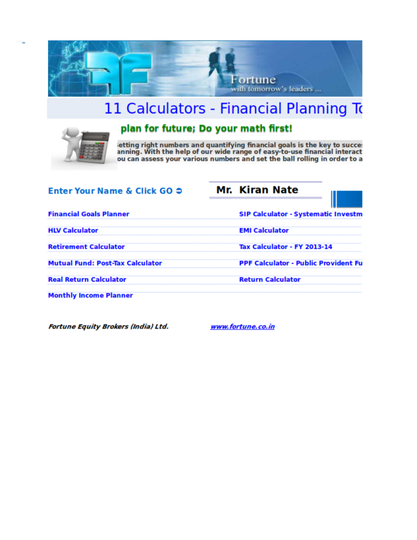 saving calculator template with samples
