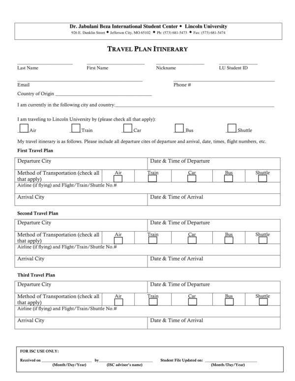 travel itinerary planer template 1