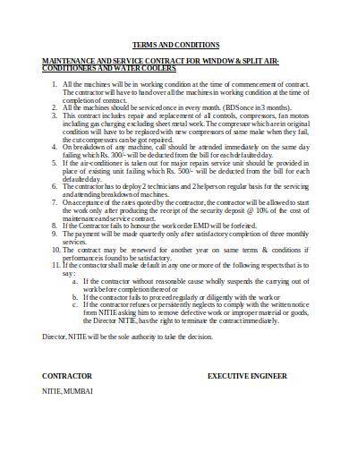 printable hvac maintenance contract sample