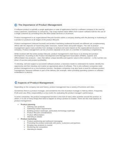 importance of product management sample