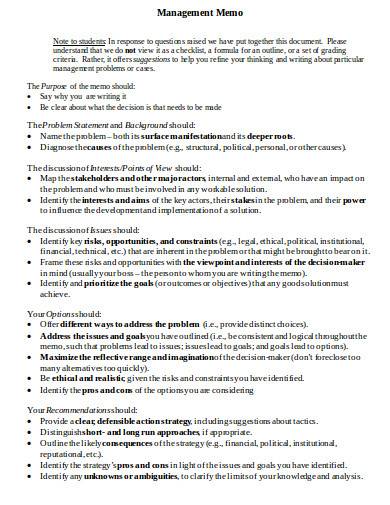 management memo in doc