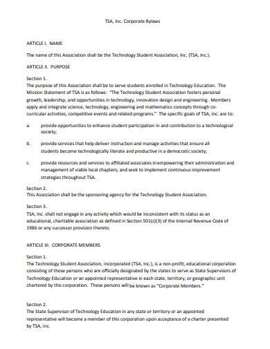 simple corporate bylaws