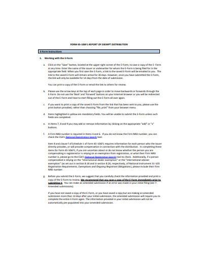 exempt distribution report template