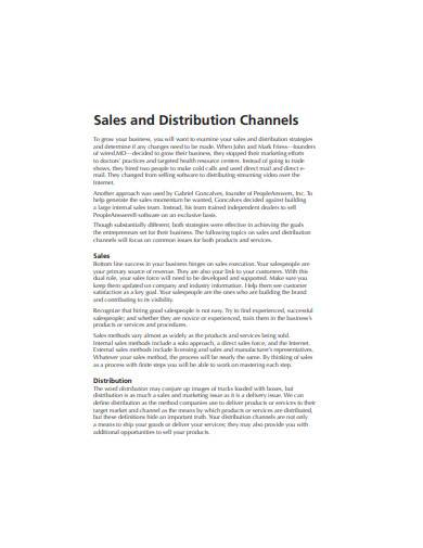sales and distribution channels example