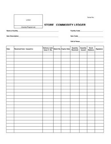 store commodity ledger template