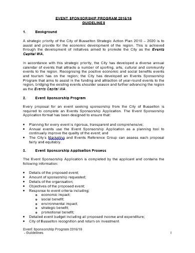 charity event sponsorship proposal template
