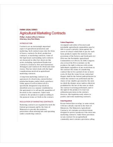 agricultural marketing contract format