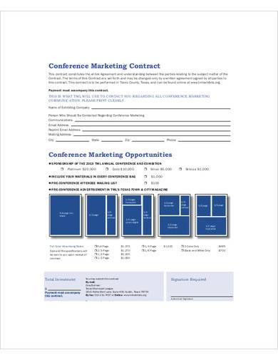 conference marketing contract sample