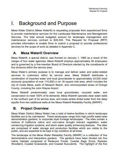 maintenance services request for proposal