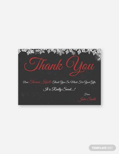 free creative christmas thank you card template