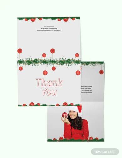free minimal christmas thank you card template