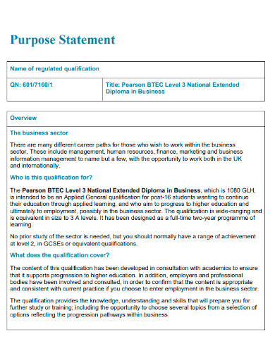 business purpose statement