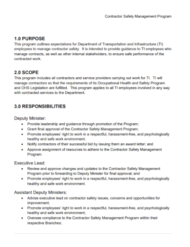 contractor safety management program 