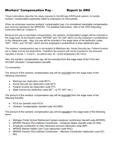 workers compensation pay report