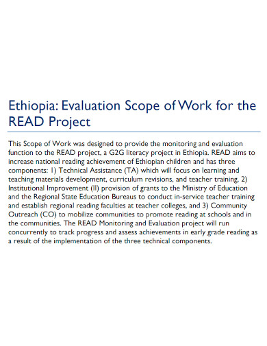evaluation scope of work sample